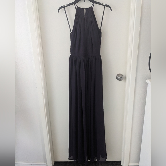Levkoff Halter Spaghetti Strap Gown - Picture 3 of 5